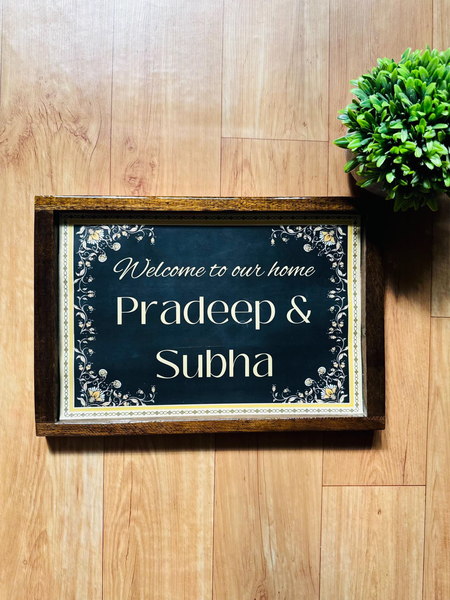 Ebony blossoms wooden resin frame