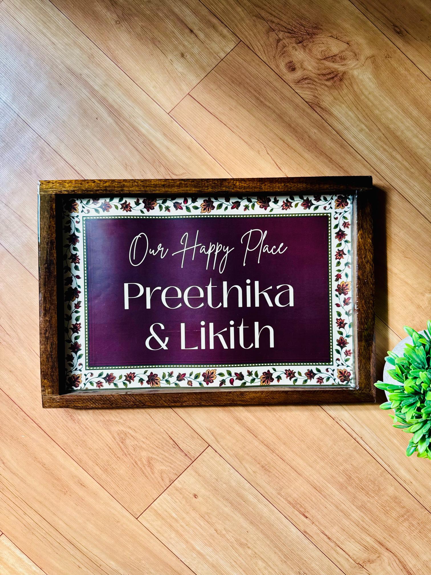 Dark Victorian blooms wooden resin frame